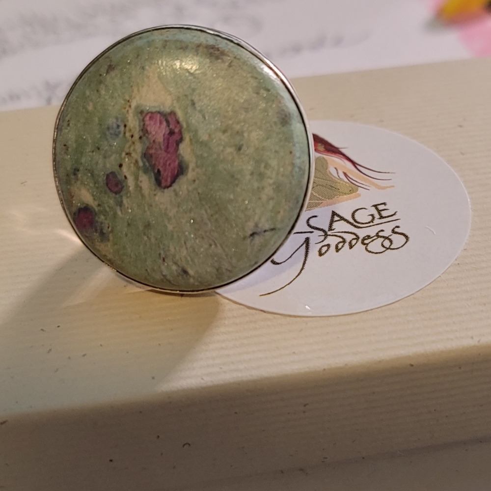 Ruby Fuchsite .925 sterling silver ring